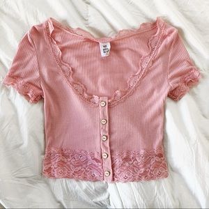 Pink lace top!
